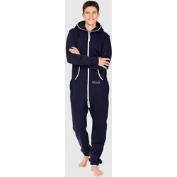 Jumpsuit MONIZ, Baby, Gr. M, EURO-Größen, blau (dunkelblau, weiß), 80% Baumwolle, 20% Polyester, casual, Langarm, Overalls Jumpsuit, mit kuscheligem Komfort