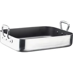 Bräter GSW "Gastro AluTherm", silber, B:26,5cm H:7cm L:35,5cm, Töpfe, Gastro-Qualität, langlebiger VITAFLON EXTRA Antihaft-Versiegelung