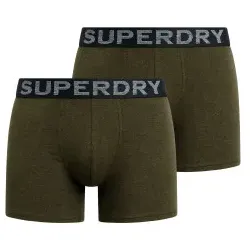 Superdry für Herren. M3110453B 2er-Pack Boxershorts Text grün (S), Heimtextilien, Baumwolle