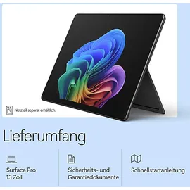 Microsoft Surface Pro 12 Copilot+ PC Snapdragon X2 Plus 16 GB RAM 512 GB SSD Schwarz EP2-73285