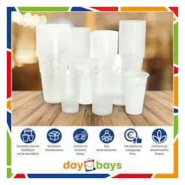 daybays Plastikbecher 0,3 l Transparent 1000 St.