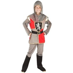 Boland Kostüm Tapferer Ritter, Mitterlalterliches Kostüm für adlige Recken silberfarben 110-128