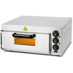 VERTES Gastro Pizzaofen mit feuerfestem Stein, Timer, Beleuchtung, Edelstahlgehäuse, bis 350°C, für original italienische Pizza