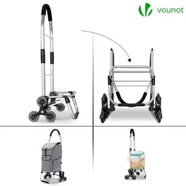 VOUNOT Einkaufstrolley Grau 58L