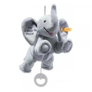 Steiff 242731 - My first Steiff Ellie Elefant Spieluhr (Melodie: Schlafe mein Prinzchen), hellgrau, Plüsch, 25 cm