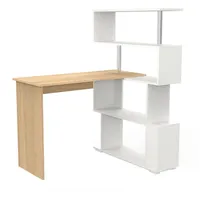 Mondeer Eckschreibtisch Schreibtisch, mit 360 Grad Drehbarem Bücherregal 157 x 45 x 130,5 cm