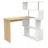 Mondeer Computertisch L-Förmig, Eckschreibtisch, mit 360 Grad Drehbarem Bücherregal für Arbeitszimmer Wohnzimmer Büro, 157 x 45 x 130,5 cm, Eiche (Tischplatte) und Weiß (Regal)