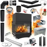 Wasserführender Kamineinsatz KRATKI ZUZIA Links 12 Kw Ø200 Ecodesign Eck SET