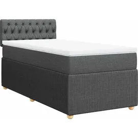 vidaXL Boxspringbett 100 x 200 cm Dunkelgrau