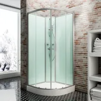 Schulte Kreta II Komplettdusche 89 x 89 x 202 cm silber EP19320601502202