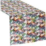 sander table + home Tischdecke Tischläufer "Cubes", Ornamente bunt 40 cm x 100 cm