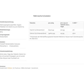 ProFuel Vitamin D3 + K2 Tabletten 120 St.