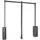 Emuca Kleiderlift für Garderoben Sling, 450 - 600, Titanium, Stahl und Kunststoff