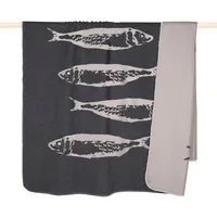 PAD Wolldecke PAD "Fish", grau, B:150cm L:200cm, Wohndecken, Made
