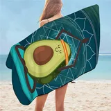 Strandtuch 90x180 cm 3D Karikatur, Microfaser Strandtuch Avocado Badetuch, Strandlaken Handtuch, Schnell Trocknen Strandhandtuch Herren Frauen Badetücher, Handtücher, Strandtücher