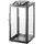 Fink Kerzenlaterne "SEVILLA", grau (grau, schwarz), B:24cm H:48cm T:24cm, Edelstahl, Glas, Kerzenhalter, Kerzenhalter, schwarz pulverbeschichtet, mit grauer Nylonkordel