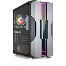TooQ Gehäuse, Nightcity Nightcity Semitorre Gaming ARGB Midi Tower Schwarz, Silber