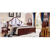 Xlmoebel Schlafzimmer-Set Bett 2x Nachttischе 3 tlg Schlafzimmer Set Möbel Klassisch, (3-tlg., 2x Nachttische, Bett), Hergestellt in Europa braun