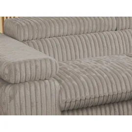 MKS Meble Eckcouch Cord 3-Sitzer Grau