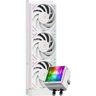 TR-Thermalright Hyper Vision 360 UB ARGB White Flüssigkeit CPU Kühler, 3,95'' IPS LCD Bildschirm mit 480x480 Auflösung-Magnetisch,360mm Kühler,für AM4/AM5,LGA1851/1700/115x