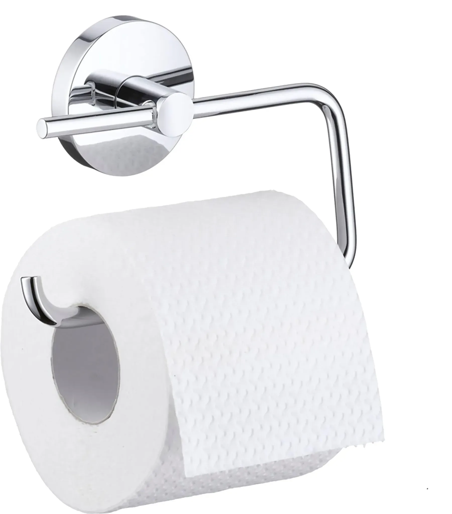 Toilettenpapierhalter HANSGROHE "Logis", silber (chrom), B:15,7cm H:16,5cm L:10cm, Metall, Toilettenpapierhalter, Chrom