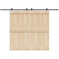 VidaXL Schiebetürbeschlag-Set 305 cm Stahl Schwarz