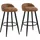 Woltu Barhocker 2er Set rund gepolstert 2 x 2 x 2 cm Braun