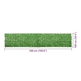 vidaXL Sichtschutzmatte mit Grünen Blättern 500 x 100 cm
