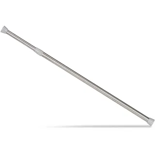 Relaxdays Teleskopstange, Klemmstange für Gardinen, Duschvorhänge, Türrahmen UVM, ohne Bohren, Edelstahl, 66-110 cm, Silber