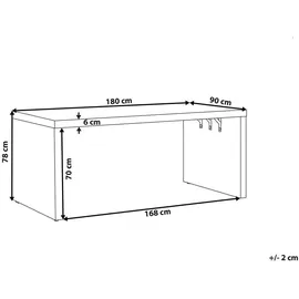 Beliani Gartentisch Grau Stein, Freiform, 108x78x90 cm