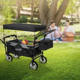 Hauki Bollerwagen faltbar Schwarz/Grau