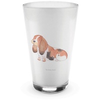 Mr. & Mrs. Panda Glas Hund Basset Hound - Transparent - Geschenk, Latte Macchiato, Hundelie, Premium Glas, Herzliche Motive