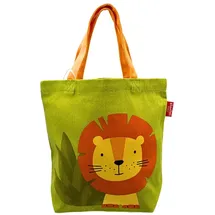 Dekohelden24 Kinder-Shopper Löwe grün 21 x 24