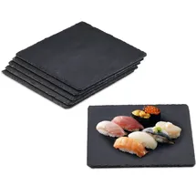 Relaxdays 12 x Schieferplatte, quadratisch, anthrazit