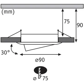 Paulmann Einbauleuchte 3er-Pack schwenkbar rund 90mm Schwarz