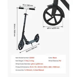 Vevor Scooter Schwarz