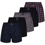 Tom Tailor Boxershorts kariert blau 6 5er Pack