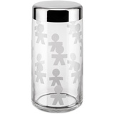 Alessi "GIROTONDO" Küchendose mit Aufdruck und abgedichtetem Deckel aus Edelstahl,
