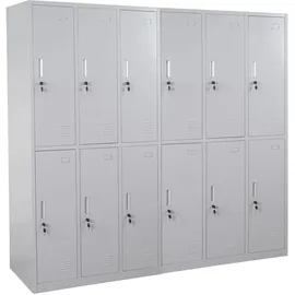 MCW Schließfach Preston T829, Schließfachschrank Wertfachschrank Spind, Metall 12 Fächer