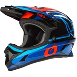 O'Neal SONUS Split V.23 Downhill FR Freeride | ABS-Schale, Magnetverschluss, übertrifft Sicherheitsnorm EN1078 | Helmet Blau Rot | Größe S