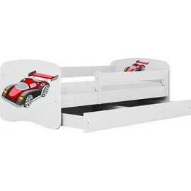 raumhirsch furniture Kinderbett Rennwagen 80 x 180 cm Holzwerkstoff weiß