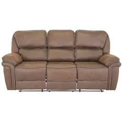 Saranda Sofa 3 Personen Recliner Kunstleder braun.