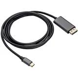 Akyga Anschlusskabel USB-C Stecker, DisplayPort Stecker 1,80 m Schwarz