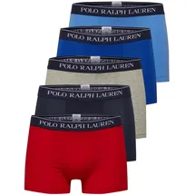Ralph Lauren Boxershorts unifarben blau/rot/grau S 5er Pack