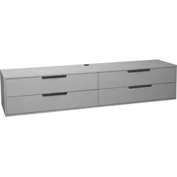 Lowboard MÄUSBACHER "Bonnie TOPSELLER", grau (kreidegrau matt lack), B:216cm H:47cm T:45cm, Sideboards, Trendiges Lowboard