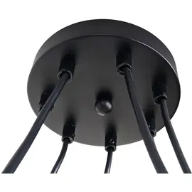 Mendler HWC-H85 5-flg. E27 60 cm Gitterlampenschirm schwarz