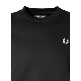 Fred Perry Herren Sweatshirt schwarz unifarben, schwarz, NOS