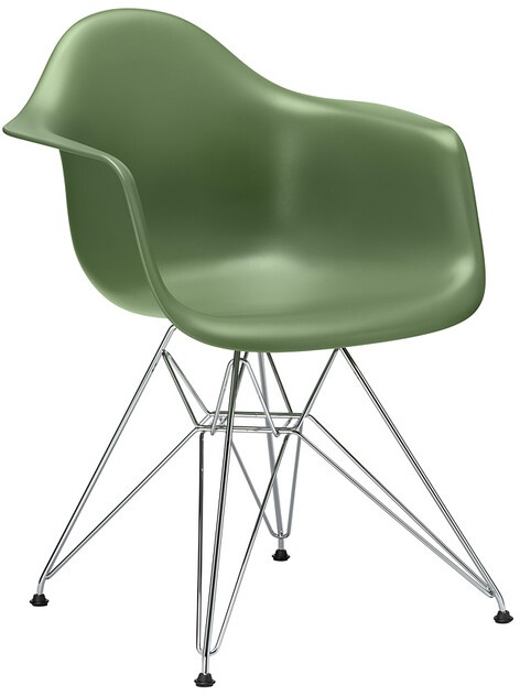 Vitra Stuhl Eames Plastic Armchair DAR 83x63x59 cm forest grün, Gestell: verchromt, Designer Charles & Ray Eames
