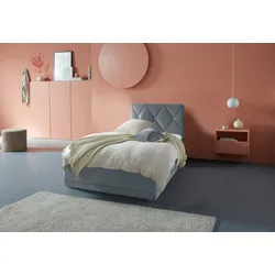 Polsterbett "Adamas", grau, L:210cm, Bezug: 100% Polyester, Polsterung: Polsterwatte, Material Gestell: gepolsterter Holzwerkstoff, WESTFALIA SCHLAFKOMFORT, Betten, auch mit Bettkasten, Knopfheftung mit Strasssteinen