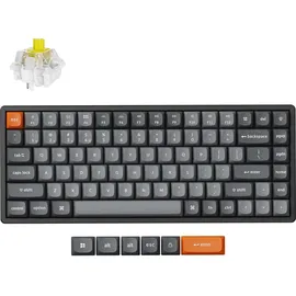 Keychron K2 MAX Custom Wireless Mechanische Tastatur 2.4 GHz/Bluetooth/USB-C, RGB, Aluminiumrahmen, QMK/VIA Programmierbare Makros, PBT Keycaps, für Mac Windows, Super Banana Switch